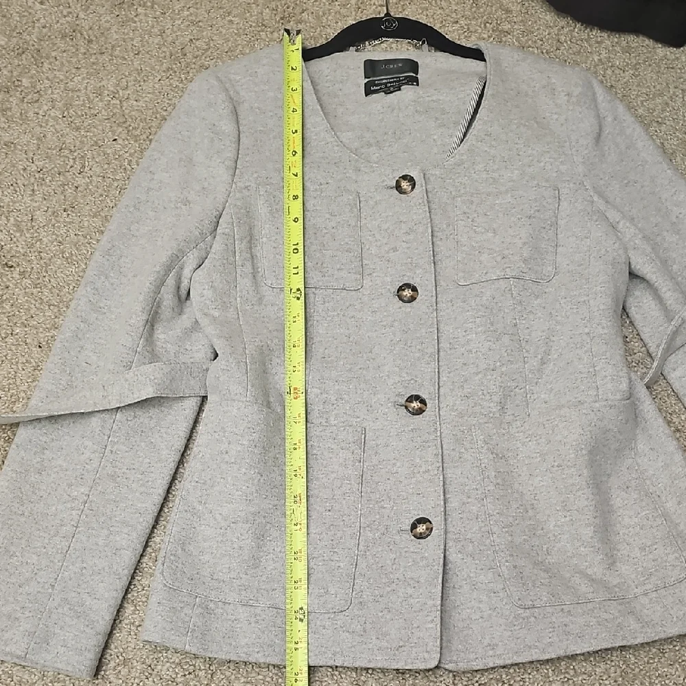 J. Crew Heather Gray Belted Jacket - Picture 8 of 12